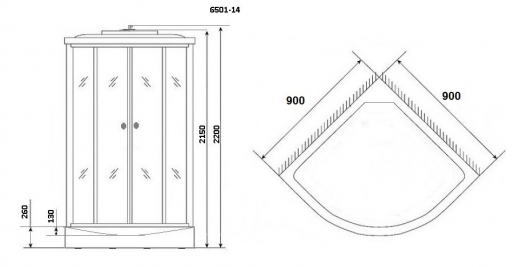 Душевая кабина Niagara Classic NG-6501-14 90x90х215 см средний поддон
