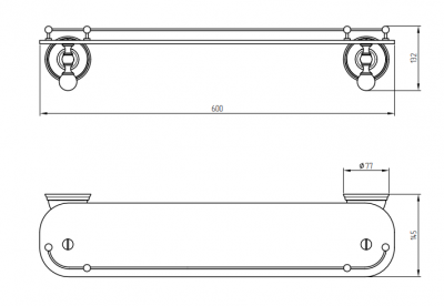 MIGLIORE Provance 17701 полка с галереей стеклянная, керамика с декором/золото