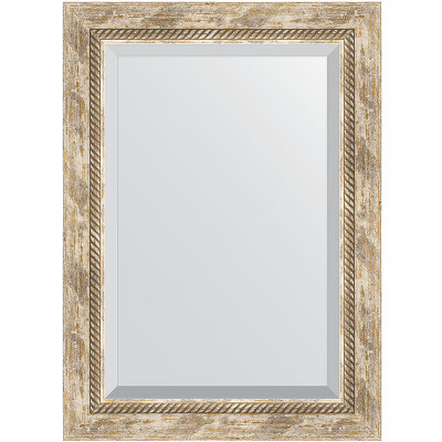 Зеркало настенное Evoform Exclusive 73х53 BY 3381 с фацетом в багетной раме Прованс с плетением 70 мм