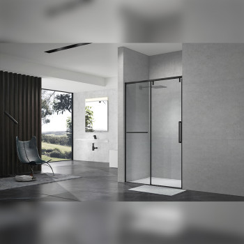 Душевая дверь в нишу Terminus Альба 140х220, черный