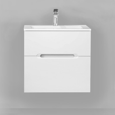 Тумба под раковину Jorno Modul 65 Mоl.01.62/P/W подвесная белый глянец