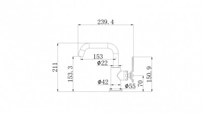 Смеситель на раковину Bronze de Luxe 1760'S LOFT матовое золото (1178CG)