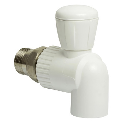 Кран шаровой THERMOLIGHT американка PP-R угловой 25х3/4" белый UPF 004 25 02 00 W