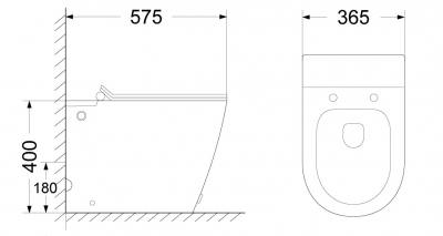 Унитаз BARBARIA Pulse приставной с функцией импульсного смыва Ceruttispa CT7264 белый
