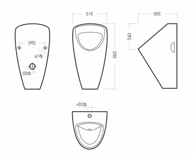 Писсуар подвесной Sanita Luxe Long белый с механическим сливом (PS/Long/Mech/WHT.G/S1)