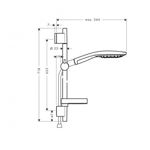 Hansgrohe Raindance Select 150 3 jet 27802000 душевой гарнитур 65 см, хром