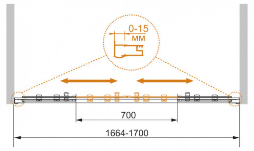 Шторка на ванну CEZARES PRATICO-VF-2-170/140-P-Cr