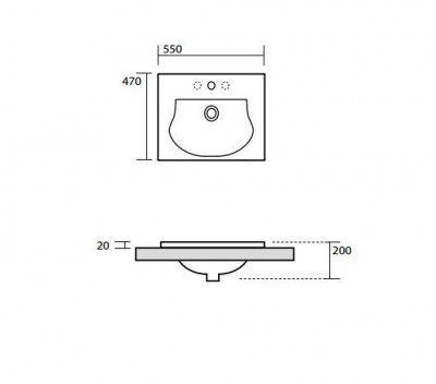 Kerasan Bentley 3942 bi*1 раковина, 55 см х 47 см