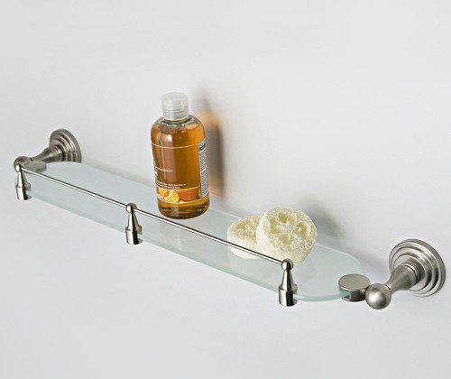 WasserKRAFT Ammer K-7044 полка стеклянная с бортом, сатин