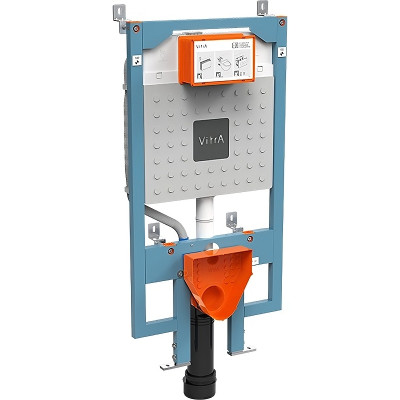 Комплект унитаза с инсталляцией Vitra Normus 9773B003-7200 с сиденьем микролифт и клавишей смыва хром