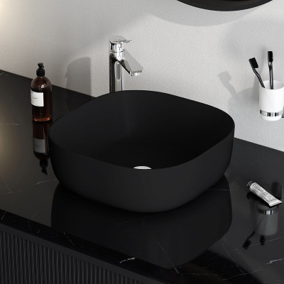 Раковина-чаша AM.PM Func 43 M8FWCC30430BM черная матовая квадратная