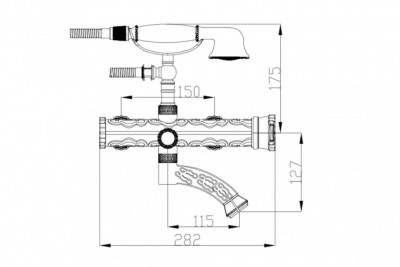 Zorg Antic A 100W-BR смеситель для ванны, бронза