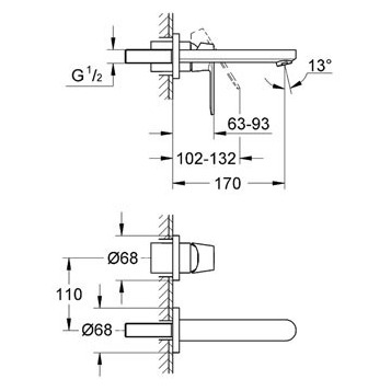 Grohe Eurosmart Cosmopolitan 19381000 смеситель на раковину вынос 17 см, хром