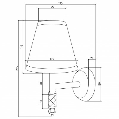 Бра для ванной Boheme Murano 765 красный/золото