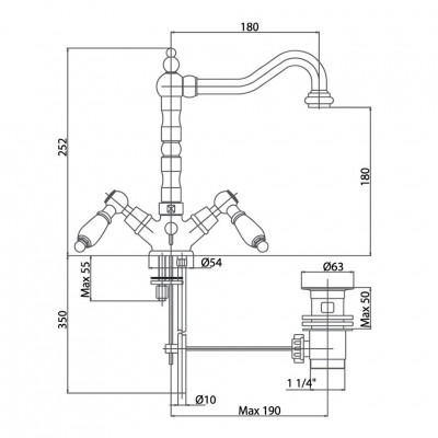 CAPRIGO ADRIA-Swarovski 01B-025-vot смеситель для умывальника, бронза