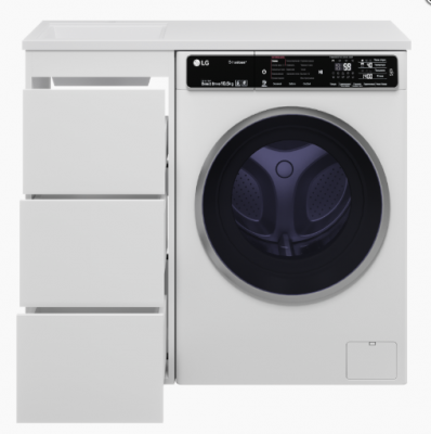 Тумба под раковину Brevita Grafit 40 под стиральную машину белая GRA-01040-023Я