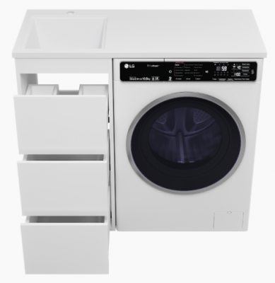 Тумба под раковину Brevita Grafit 40 под стиральную машину белая GRA-01040-023Я