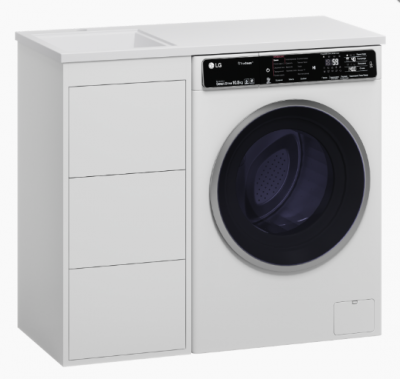 Тумба под раковину Brevita Grafit 40 под стиральную машину белая GRA-01040-023Я