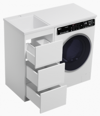 Тумба под раковину Brevita Grafit 40 под стиральную машину белая GRA-01040-023Я