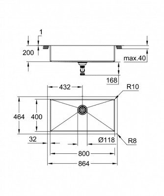 Мойка GROHE K700, нержавеющая сталь (31580SD1)