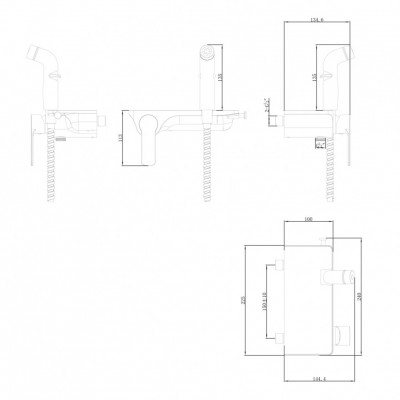 Смеситель Lemark Solo с гигиеническим душем, настенный (LM7168CW) рычажное латунь хром | белый