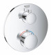 Термостатический смеситель для ванны GROHE Grohtherm с переключателем на 2 положения ванна-душ, круглая розетка, хром (24077000)  (24077000)