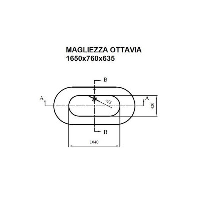 Ванна Magliezza Ottavia 165х76 акриловая (ножки золото)