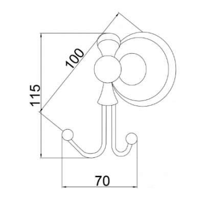 Boheme PROVANSE 10806 крючок двойной, бронза