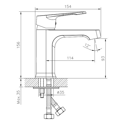 Смеситель для раковины Decoroom DR23011 хром однорычажный