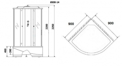 Душевая кабина Niagara Classic NG-6508-14 90x90х215 см высокий поддон