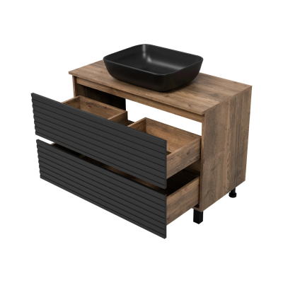 Тумба с раковиной Brevita Dakota 100 напольная (DAK-07100-19/02-2Я)