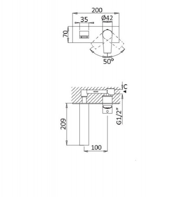 Смеситель для раковины Cezares Nautic NAUTIC-BLI-01-W0, хром