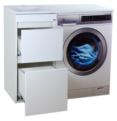 Тумба под раковину Misty Фостер - 40 с 2 ящ. напольная под стиральную машину (Э-Фос01040-012Я)