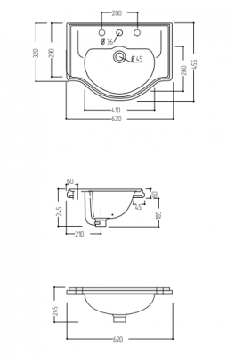 MIGLIORE BELLA 20603 раковина накладная, керамика, белый