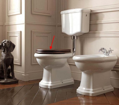 KERASAN Retro 108640 noc/br сиденье для унитаза с микролифтом, дерево/бронза