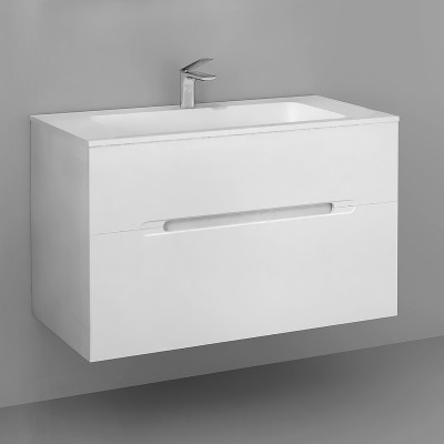 Тумба под раковину Jorno Modul 100 Mоl.01.97/P/W подвесная белый глянец