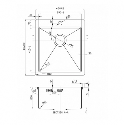 Zorg Inox R 4551 кухонная мойка, нержавеющая сталь