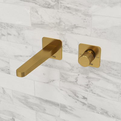 Смеситель для раковины WasserKRAFT Schunter A8251.308 золото матовое встраиваемый