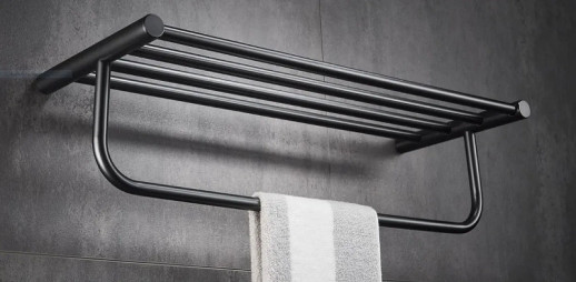 Полка для полотенец Haiba HB8424-7 (нерж сталь) черный