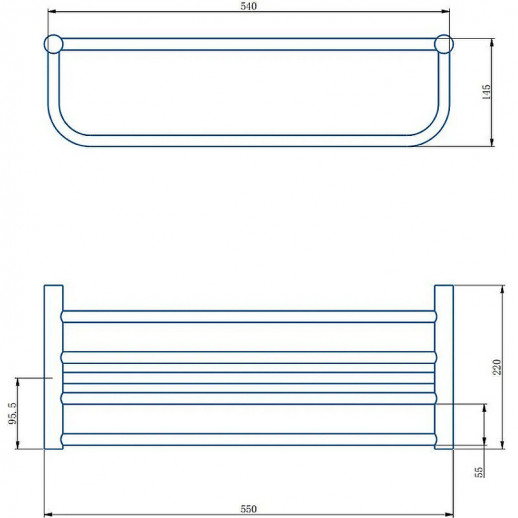 Полка для полотенец Haiba HB8424-7 (нерж сталь) черный