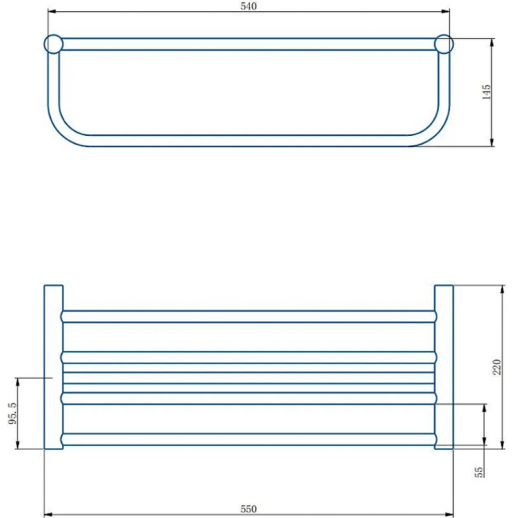 Полка для полотенец Haiba HB8424-7 (нерж сталь) черный