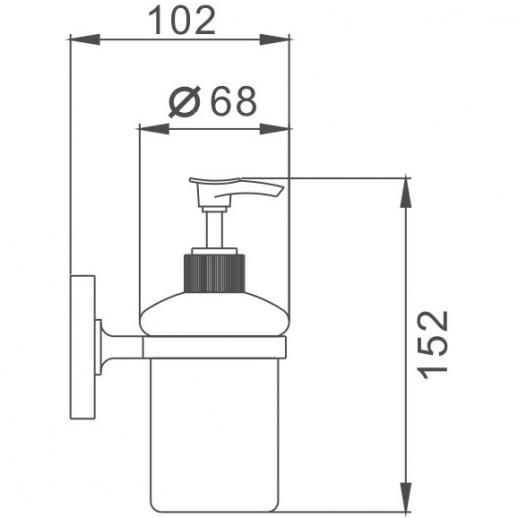 Дозатор для жидкого мыла Haiba HB1927 настенный (металл стекло) хром