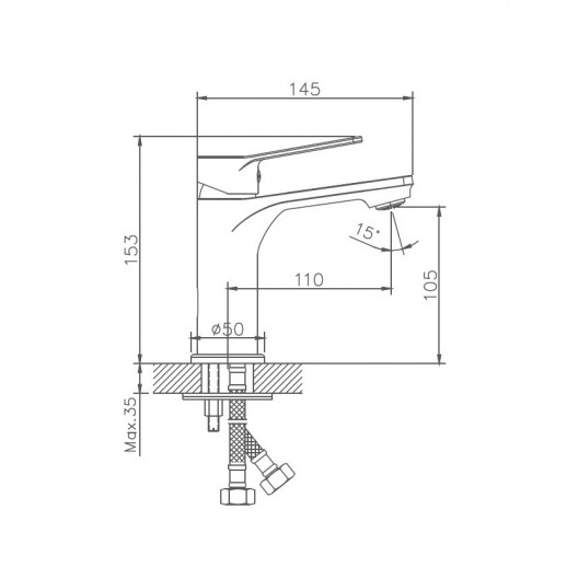 Смеситель для раковины Haiba HB10559 (латунь) хром