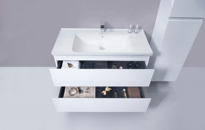 Тумба с раковиной Orans BC-4023W 100 40231000wuv005 белый глянец подвесная