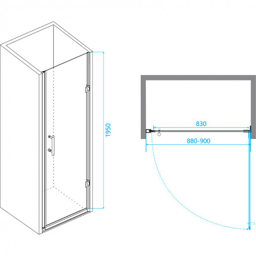 Душевая дверь RGW Passage PA-06 B 90 41080609-14 прозрачная профиль черный