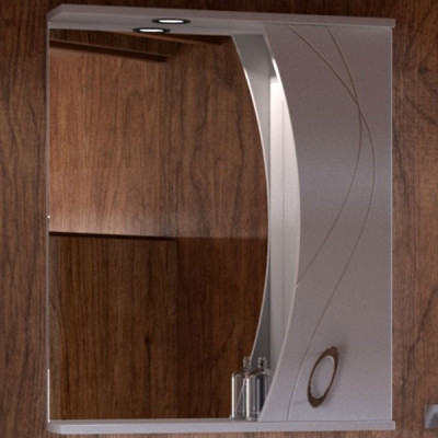 Зеркало со шкафом Corozo Наина 60 SD-00000298 с подсветкой белое прямоугольное