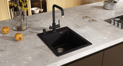 Кухонная мойка Ulgran Classic U-404-302 прямоугольная 420х495х190 одна чаша песочная