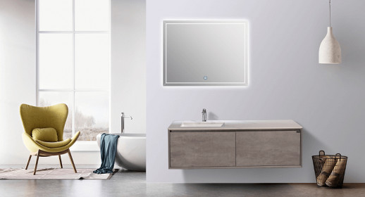 Зеркало в ванную Black&White Universe 100 909.mr с подсветкой с сенсорным выкл прямоугольное