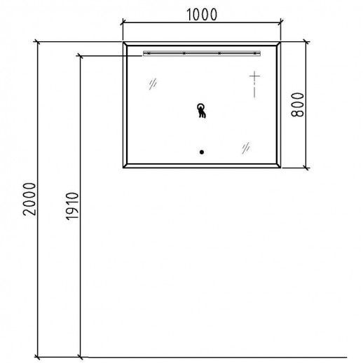 Зеркало в ванную Black&White Universe 100 909.mr с подсветкой с сенсорным выкл прямоугольное