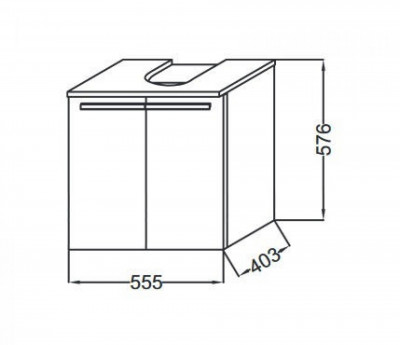 Тумба под раковину 55 см Jacob Delafon Struktura EB1386-N14 серый